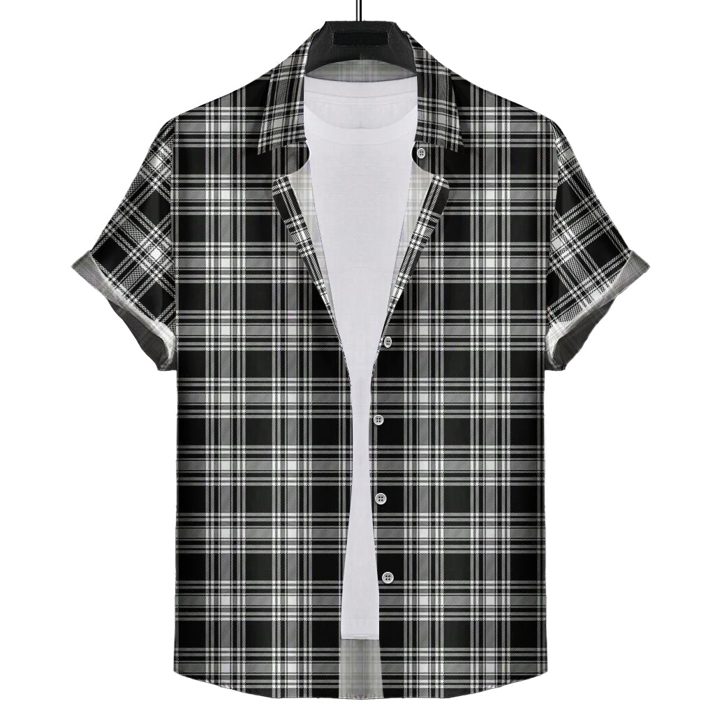 menzies-black-and-white-tartan-short-sleeve-button-down-shirt