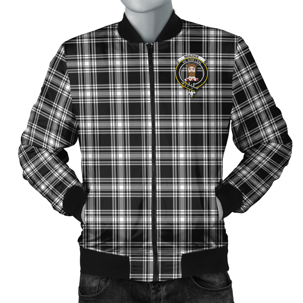 menzies-black-and-white-tartan-bomber-jacket-with-family-crest