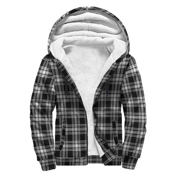 Menzies Black and White Tartan Sherpa Hoodie