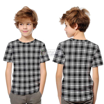 Menzies Black and White Tartan Kid T-Shirt