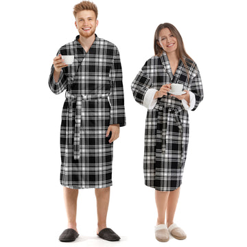 Menzies Black and White Tartan Bathrobe