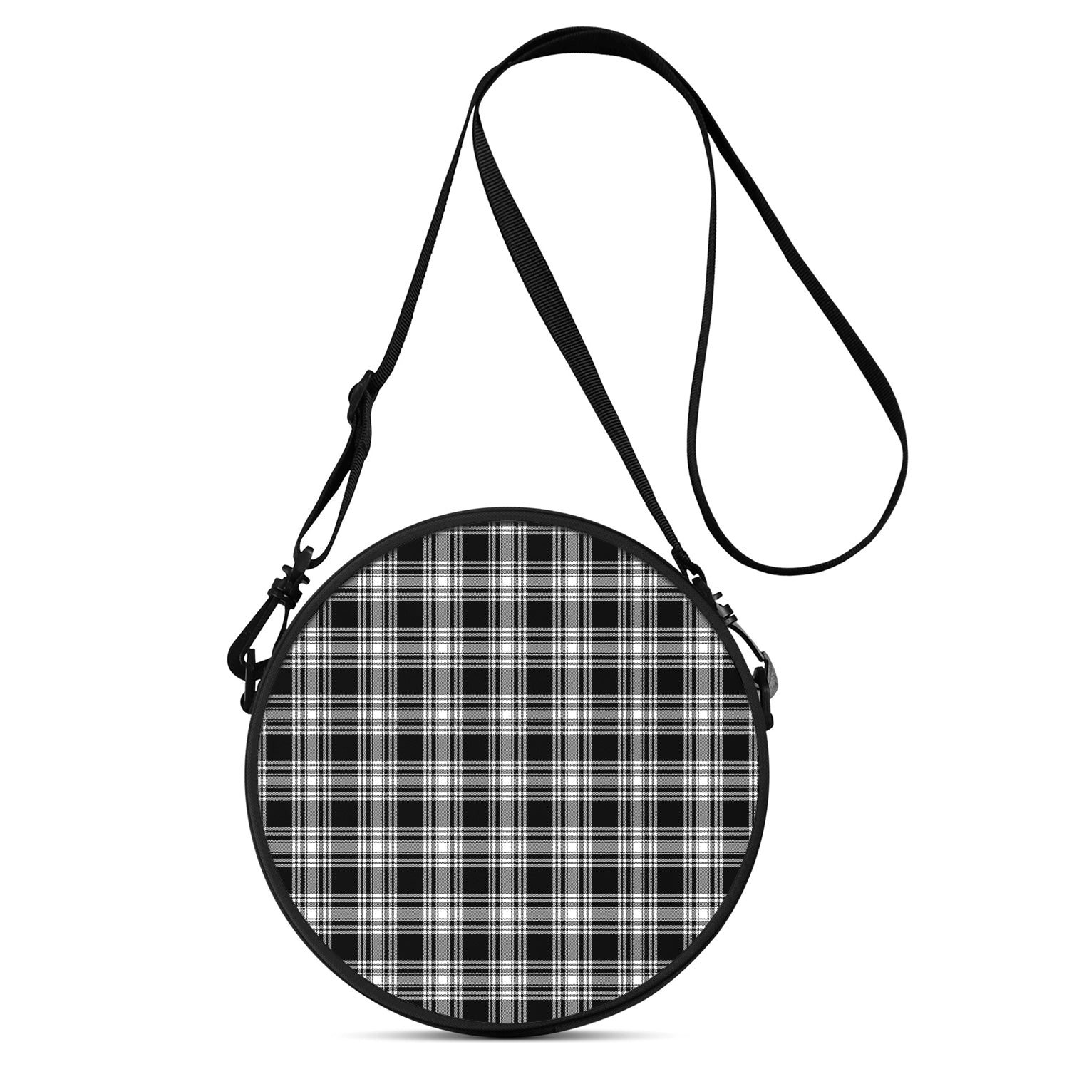 menzies-black-and-white-tartan-round-satchel-bags