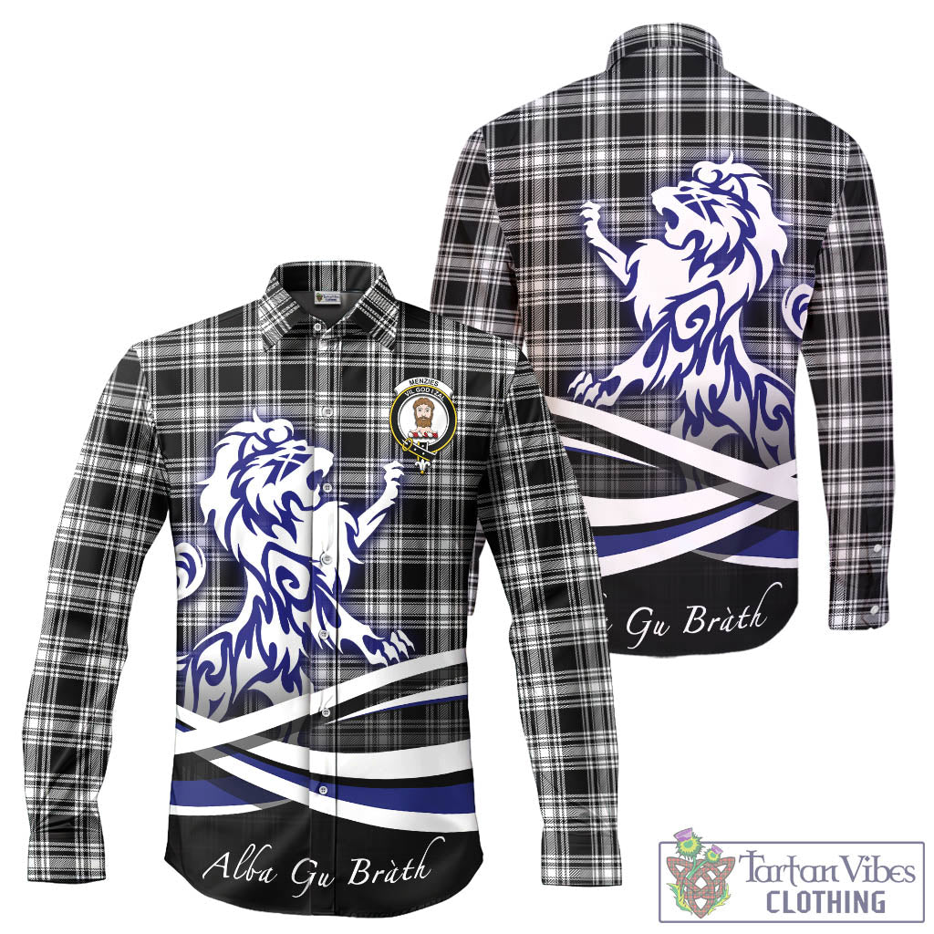 menzies-black-and-white-tartan-long-sleeve-button-up-shirt-with-alba-gu-brath-regal-lion-emblem