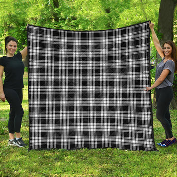 Menzies Black and White Tartan Quilt