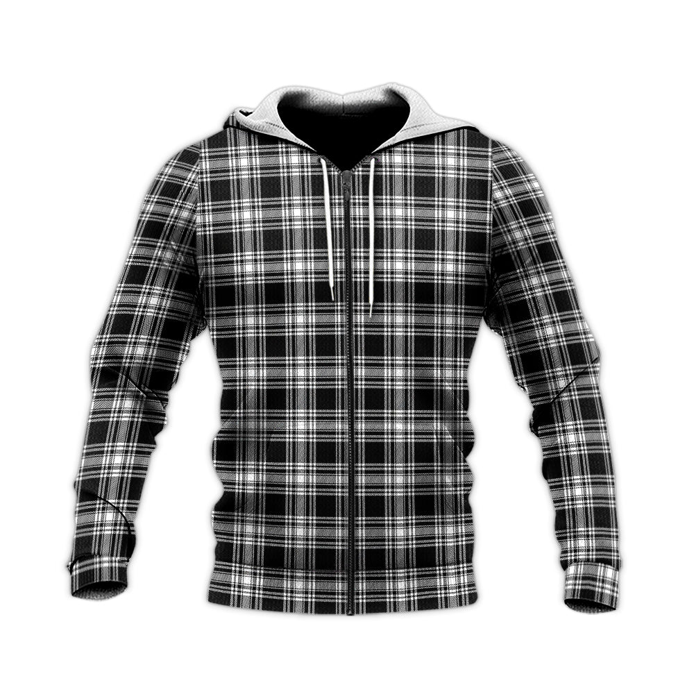 menzies-black-and-white-tartan-knitted-hoodie