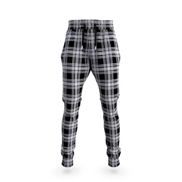 Menzies Black and White Tartan Joggers Pants