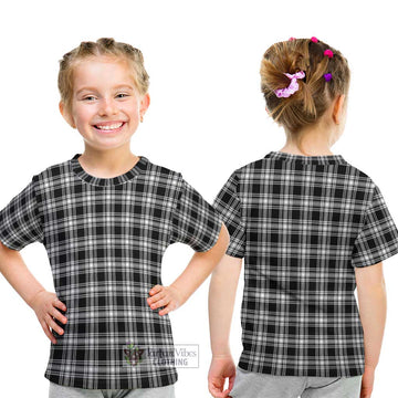 Menzies Black and White Tartan Kid T-Shirt