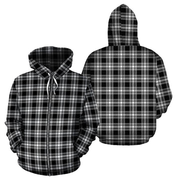 Menzies Black and White Tartan Hoodie