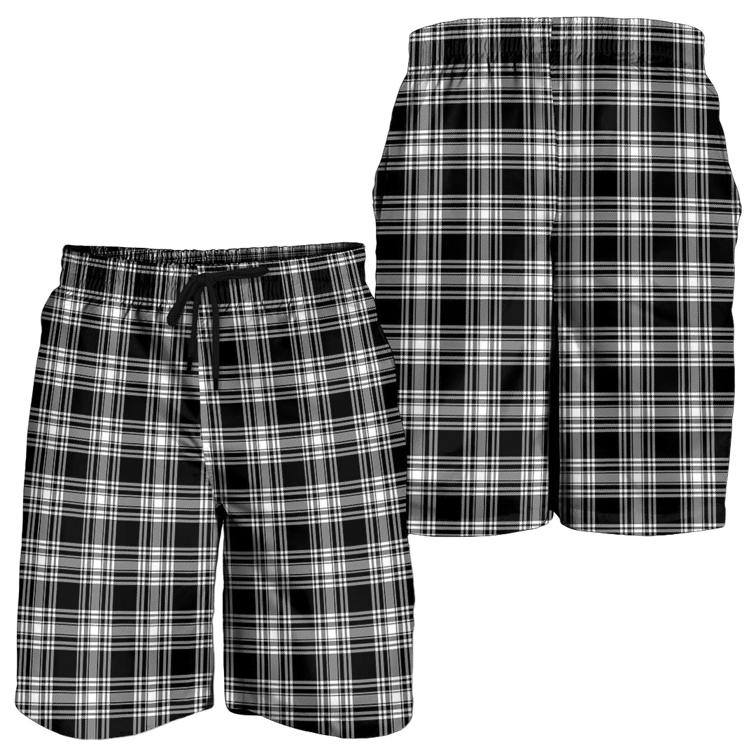 menzies-black-and-white-tartan-mens-shorts