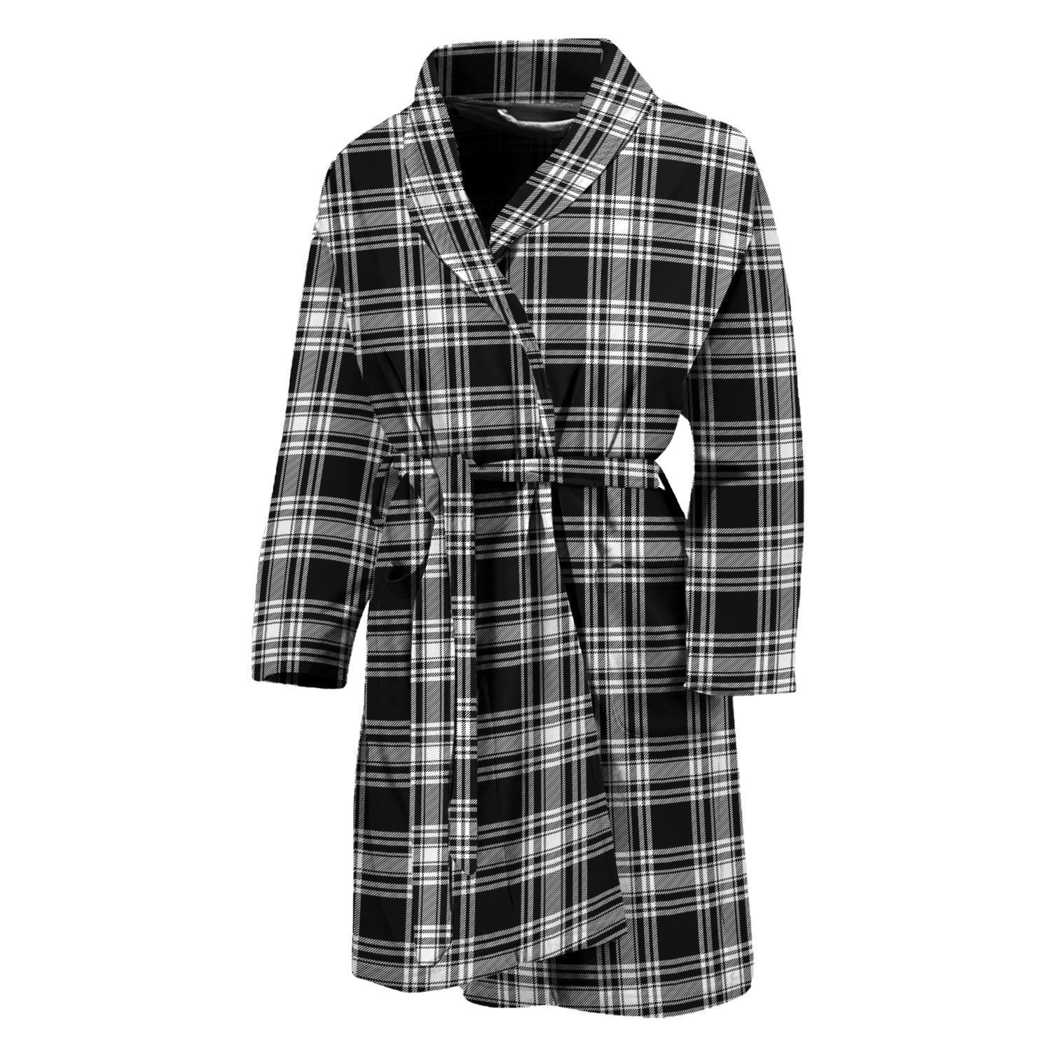 Menzies Black and White Tartan Bathrobe - Tartan Vibes Clothing