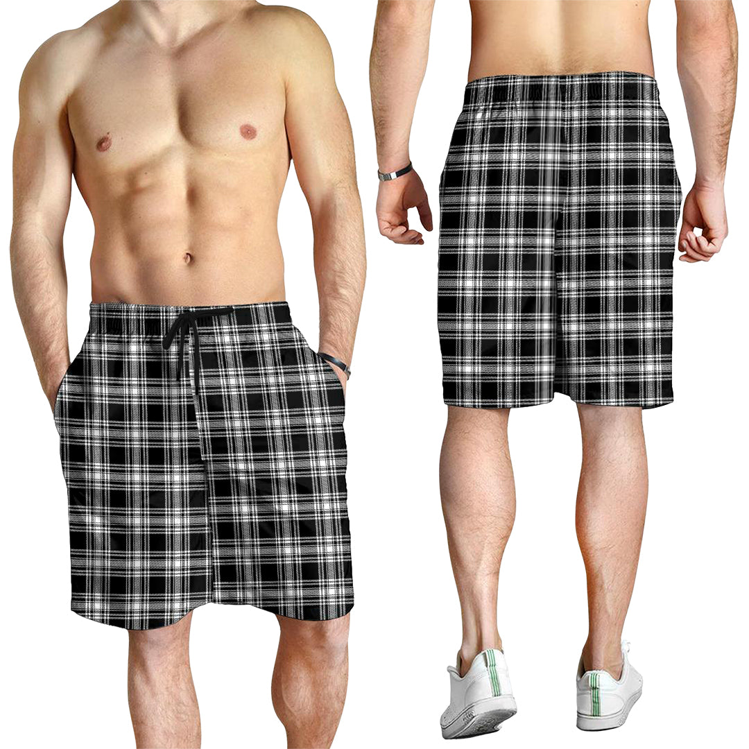 menzies-black-and-white-tartan-mens-shorts