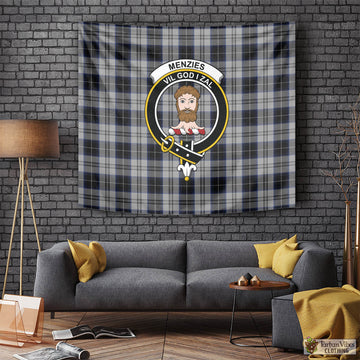 Menzies Black Dress Tartan Tapestry Wall Hanging and Home Decor for Room with Family Crest