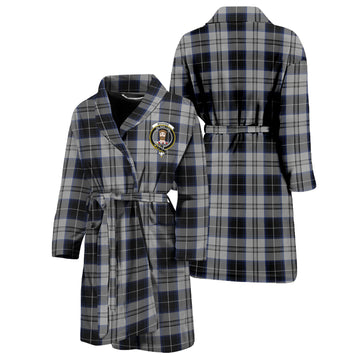 Menzies Black Dress Tartan Bathrobe with Family Crest