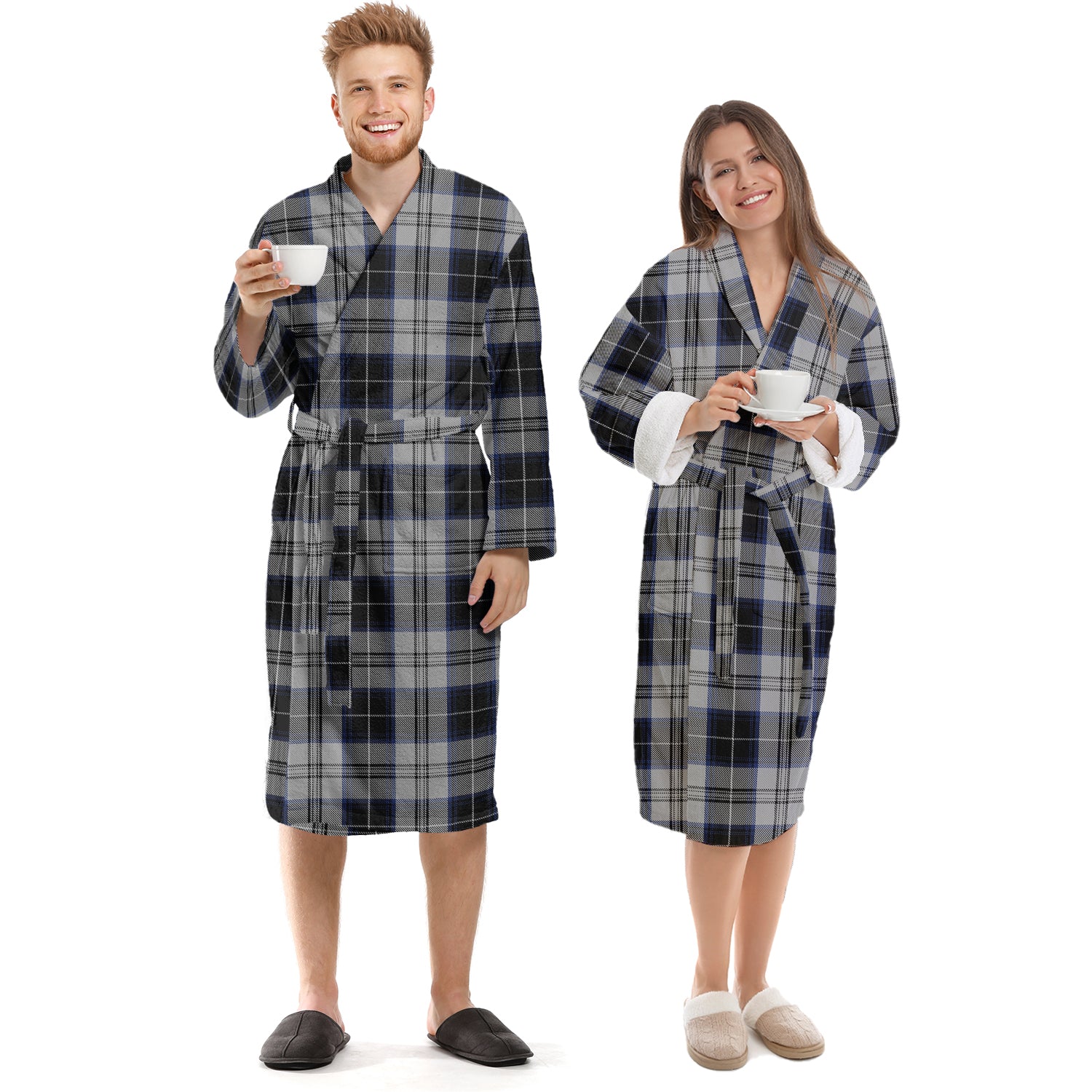 Menzies Black Dress Tartan Bathrobe Unisex S - Tartan Vibes Clothing