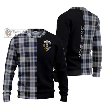 Menzies Black Dress Tartan Ugly Sweater with Family Crest and Half Of Me Style