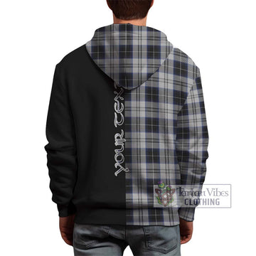 Menzies Black Dress Tartan Hoodie with Family Crest and Half Of Me Style