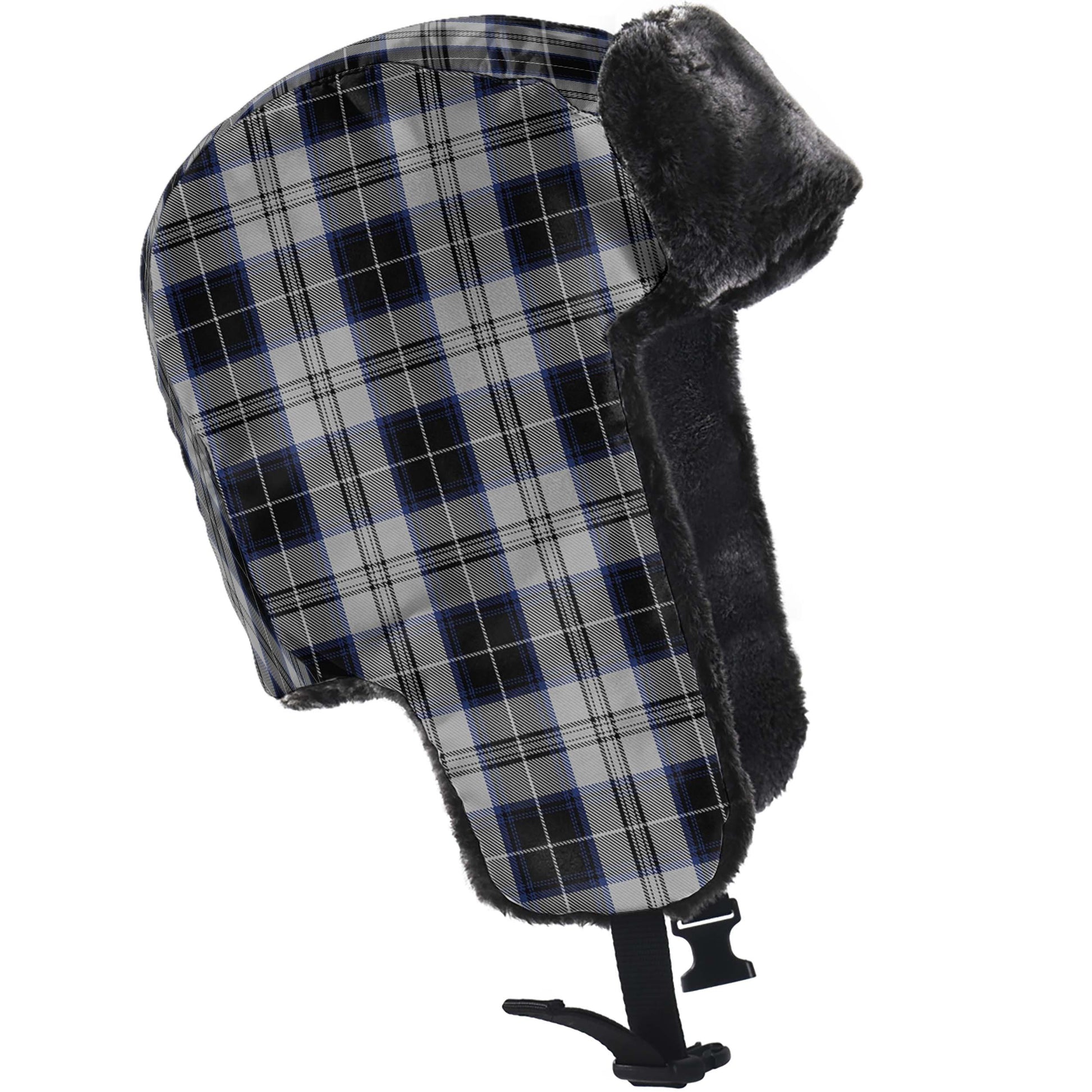 Menzies Black Dress Tartan Winter Trapper Hat - Tartanvibesclothing