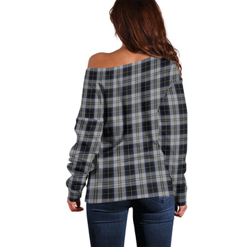 Menzies Black Dress Tartan Off Shoulder Women Sweater