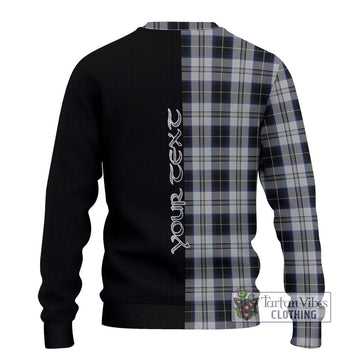 Menzies Black Dress Tartan Ugly Sweater with Family Crest and Half Of Me Style