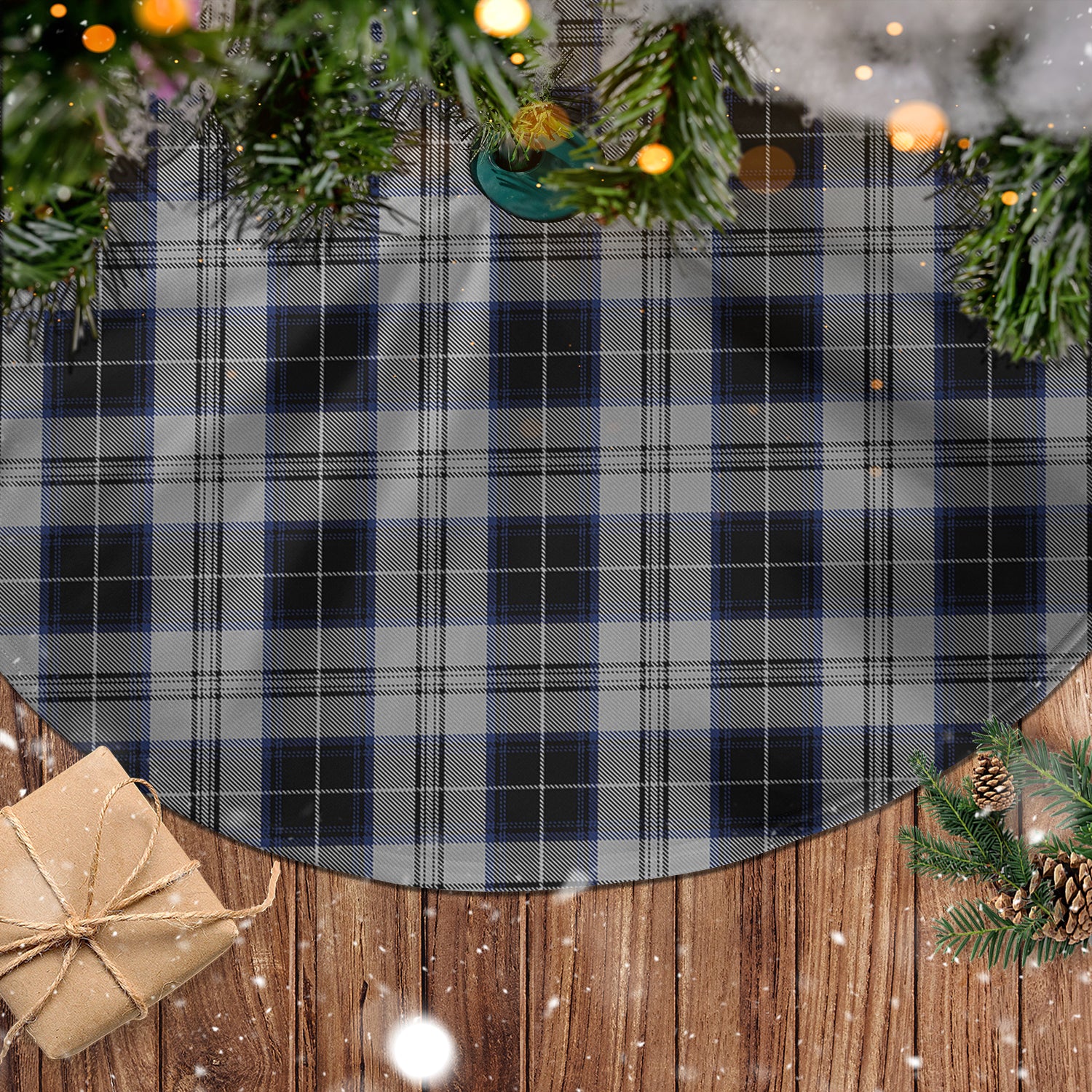 Menzies Black Dress Tartan Christmas Tree Skirt - Tartanvibesclothing