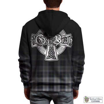 Menzies Black Dress Tartan Hoodie Featuring Alba Gu Brath Family Crest Celtic Inspired