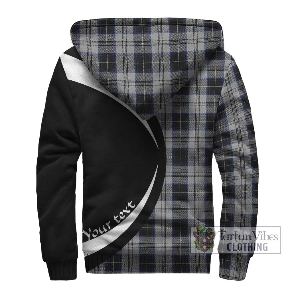 Menzies Black Dress Tartan Sherpa Hoodie with Family Crest Circle Style - Tartan Vibes Clothing