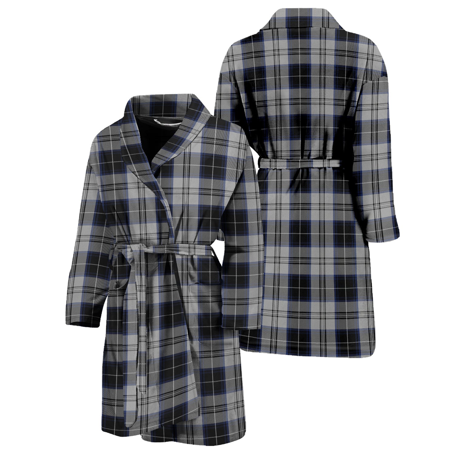 Menzies Black Dress Tartan Bathrobe Unisex M - Tartan Vibes Clothing