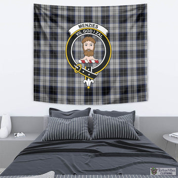 Menzies Black Dress Tartan Tapestry Wall Hanging and Home Decor for Room with Family Crest