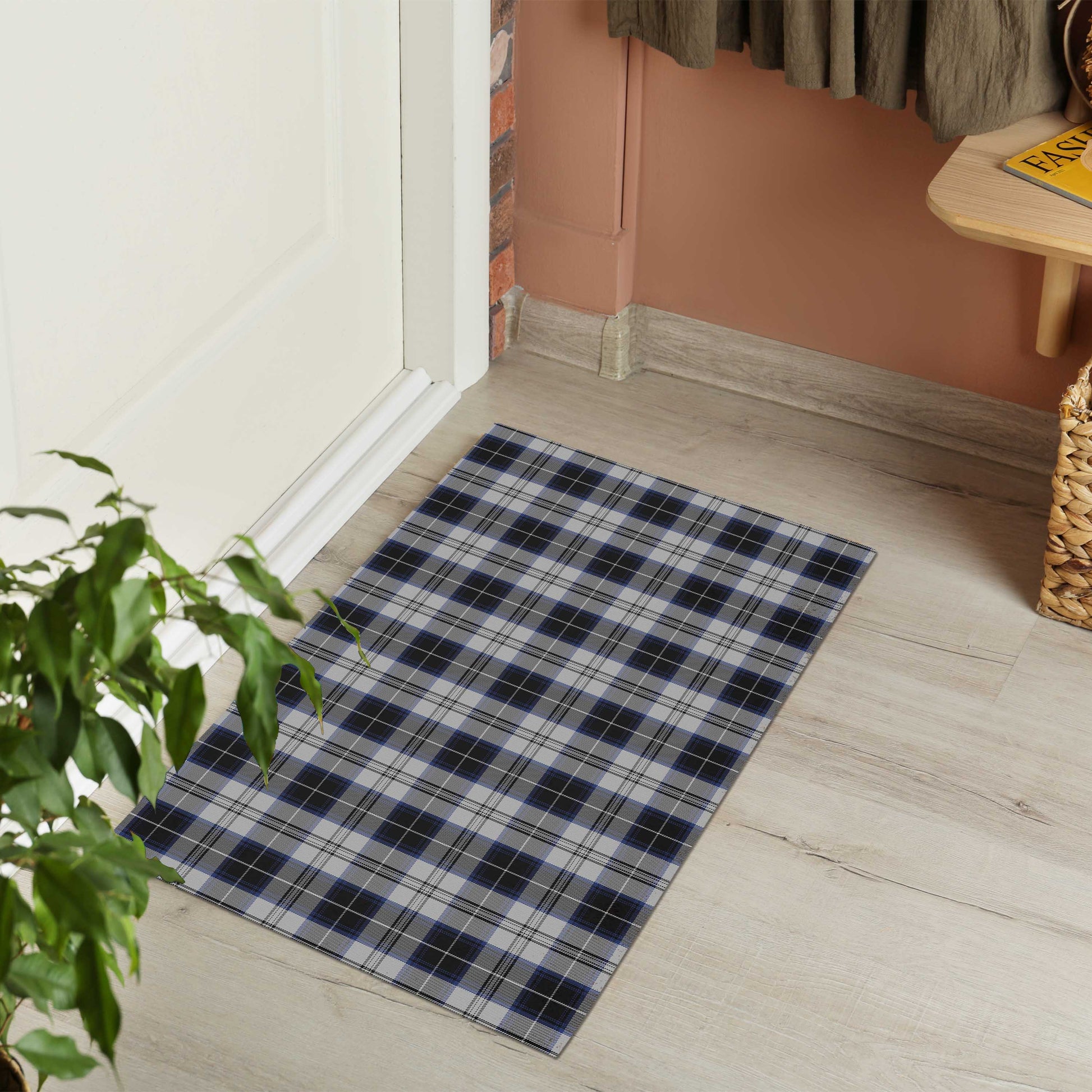 Menzies Black Dress Tartan Door Mat - Tartanvibesclothing