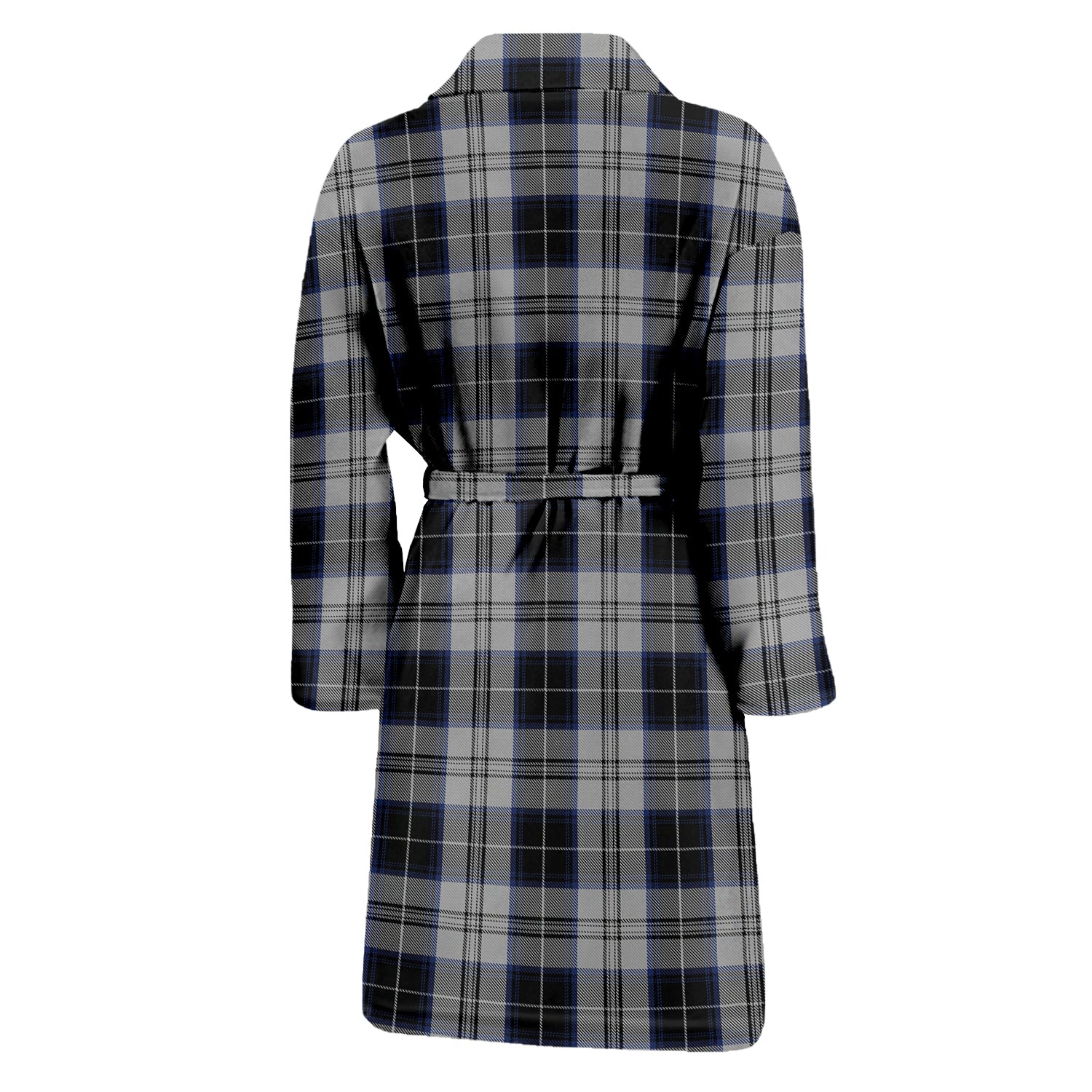 Menzies Black Dress Tartan Bathrobe with Family Crest - Tartan Vibes Clothing