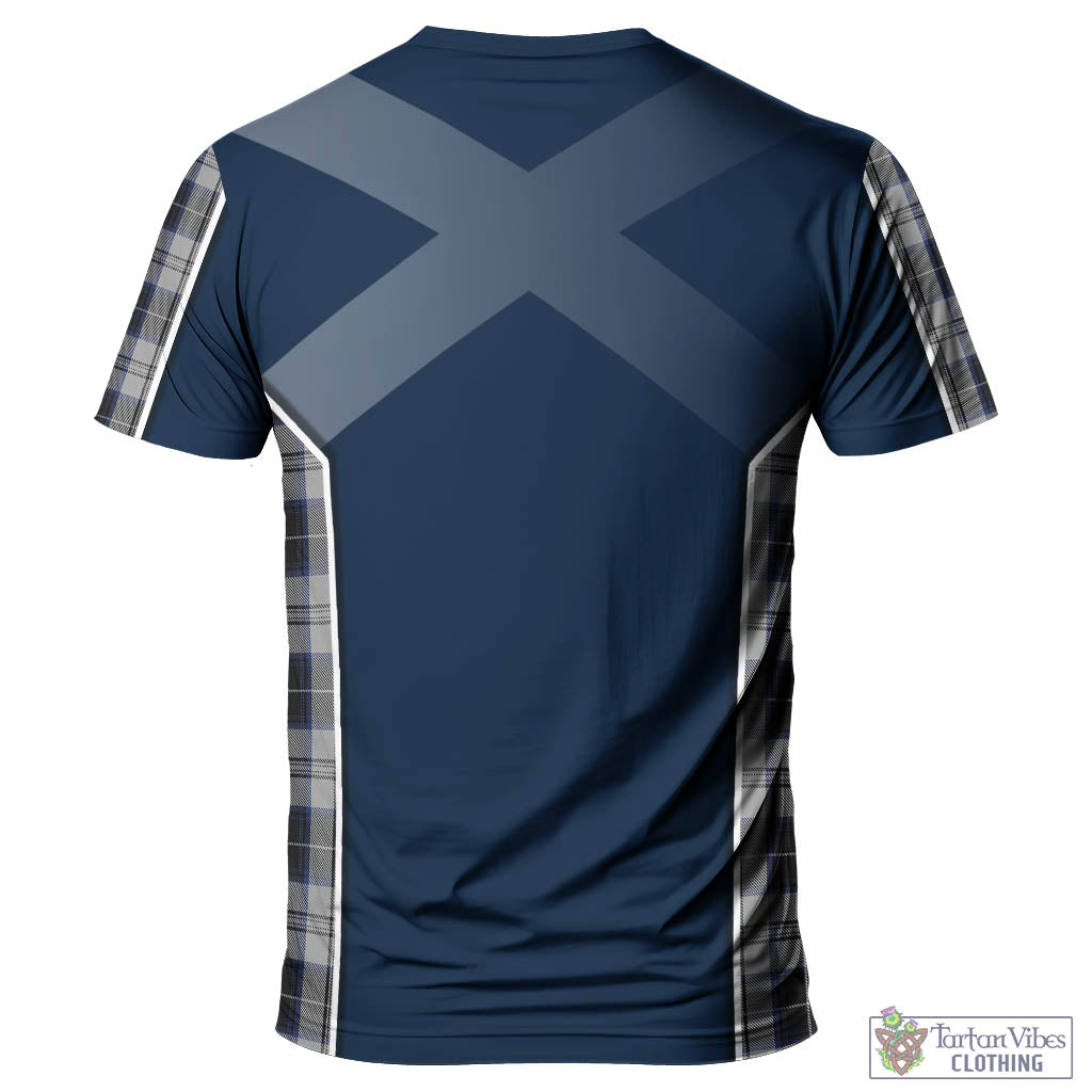 Tartan Vibes Clothing Menzies Black Dress Tartan T-Shirt with Family Crest and Scottish Thistle Vibes Sport Style