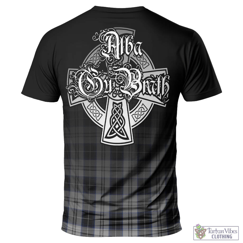 Tartan Vibes Clothing Menzies Black Dress Tartan T-Shirt Featuring Alba Gu Brath Family Crest Celtic Inspired