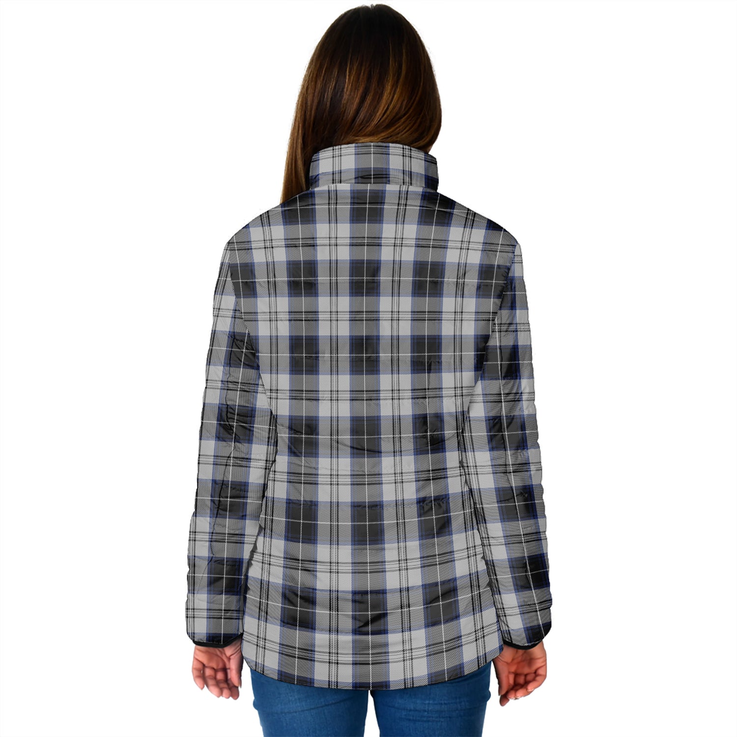 Menzies Black Dress Tartan Padded Jacket - Tartan Vibes Clothing