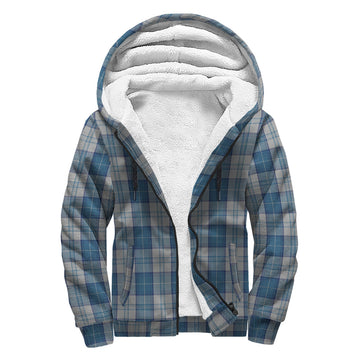 Menzies Dress Blue and White Tartan Sherpa Hoodie