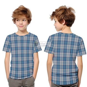 Menzies Dress Blue and White Tartan Kid T-Shirt