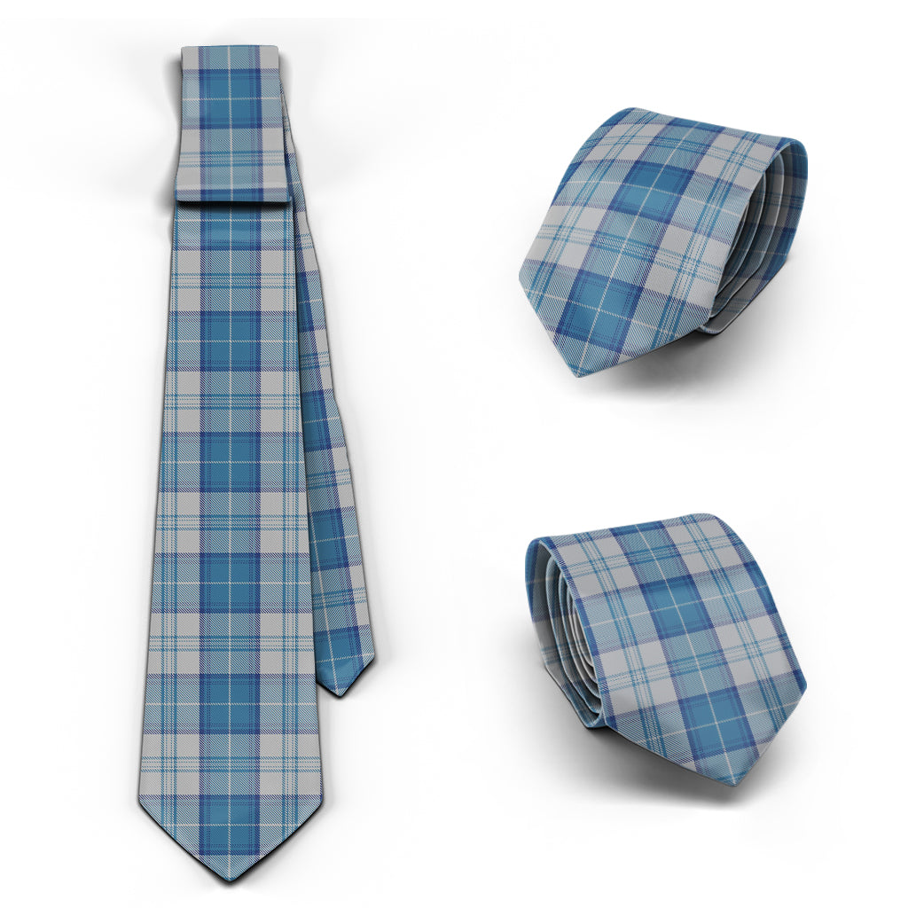 Menzies Dress Blue and White Tartan Classic Necktie Necktie One Size - Tartan Vibes Clothing