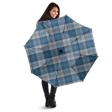 Menzies Dress Blue and White Tartan Umbrella