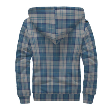 Menzies Dress Blue and White Tartan Sherpa Hoodie