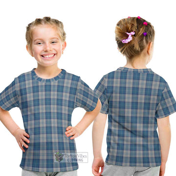 Menzies Dress Blue and White Tartan Kid T-Shirt