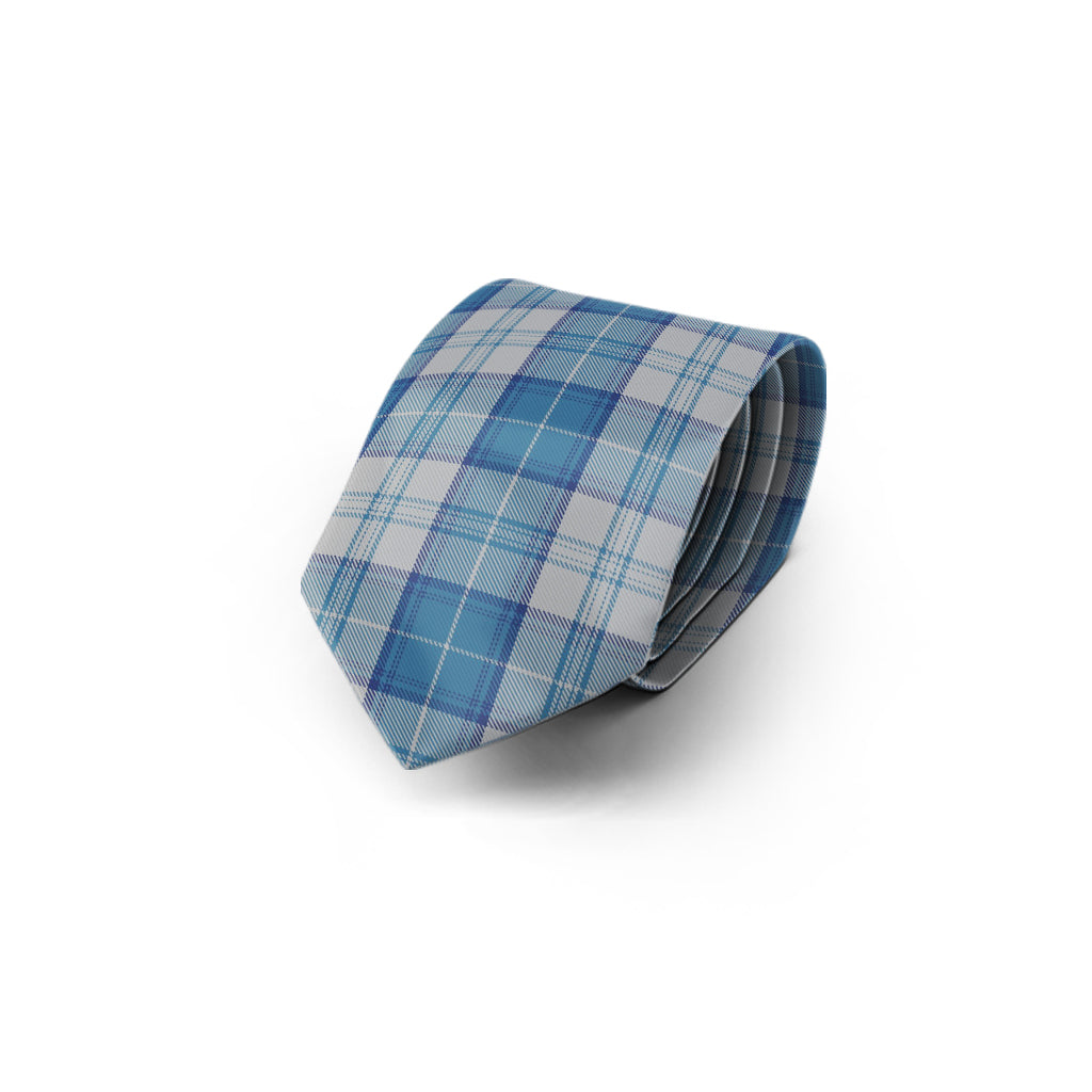 Menzies Dress Blue and White Tartan Classic Necktie - Tartan Vibes Clothing