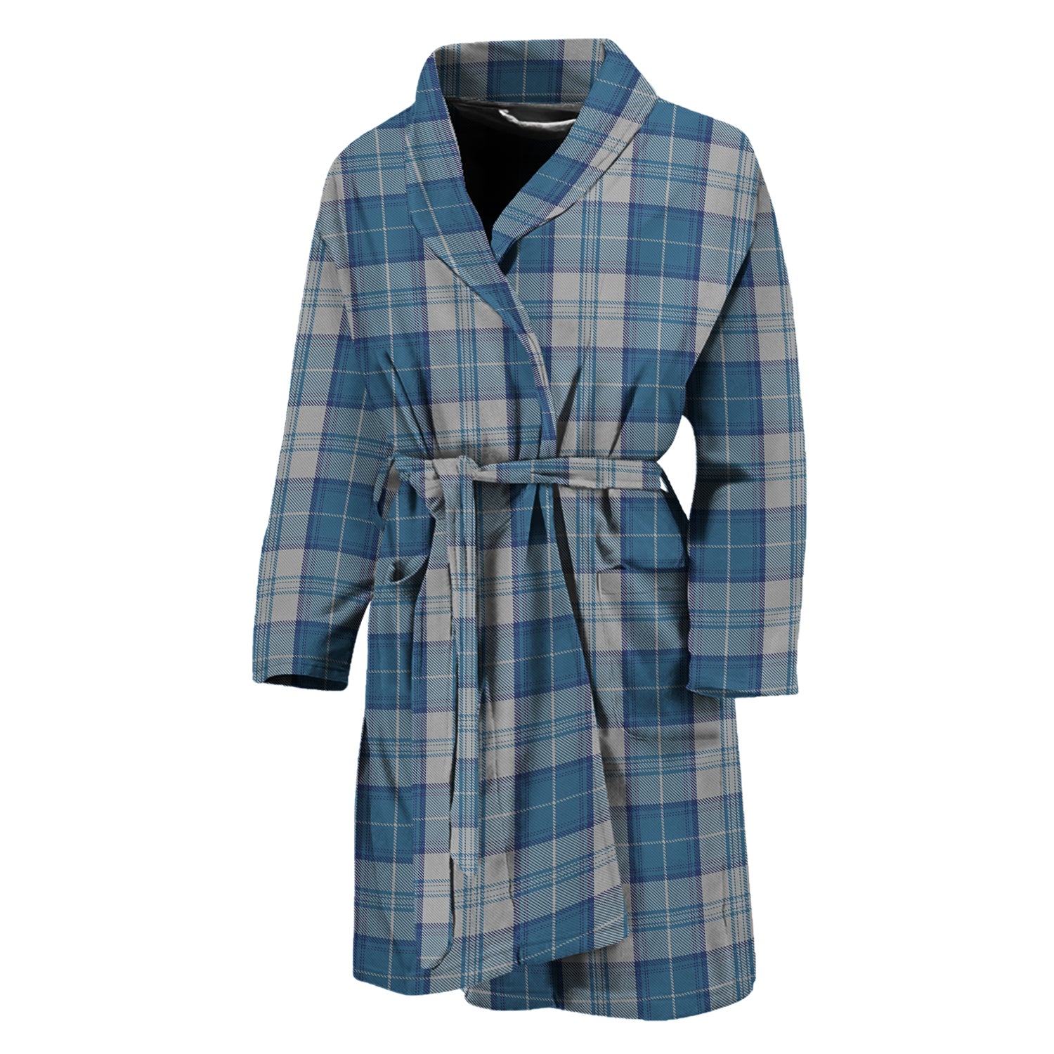 Menzies Dress Blue and White Tartan Bathrobe - Tartan Vibes Clothing