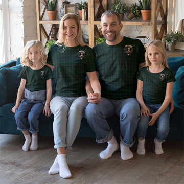 Menzies Green Tartan T-Shirt with Family Crest