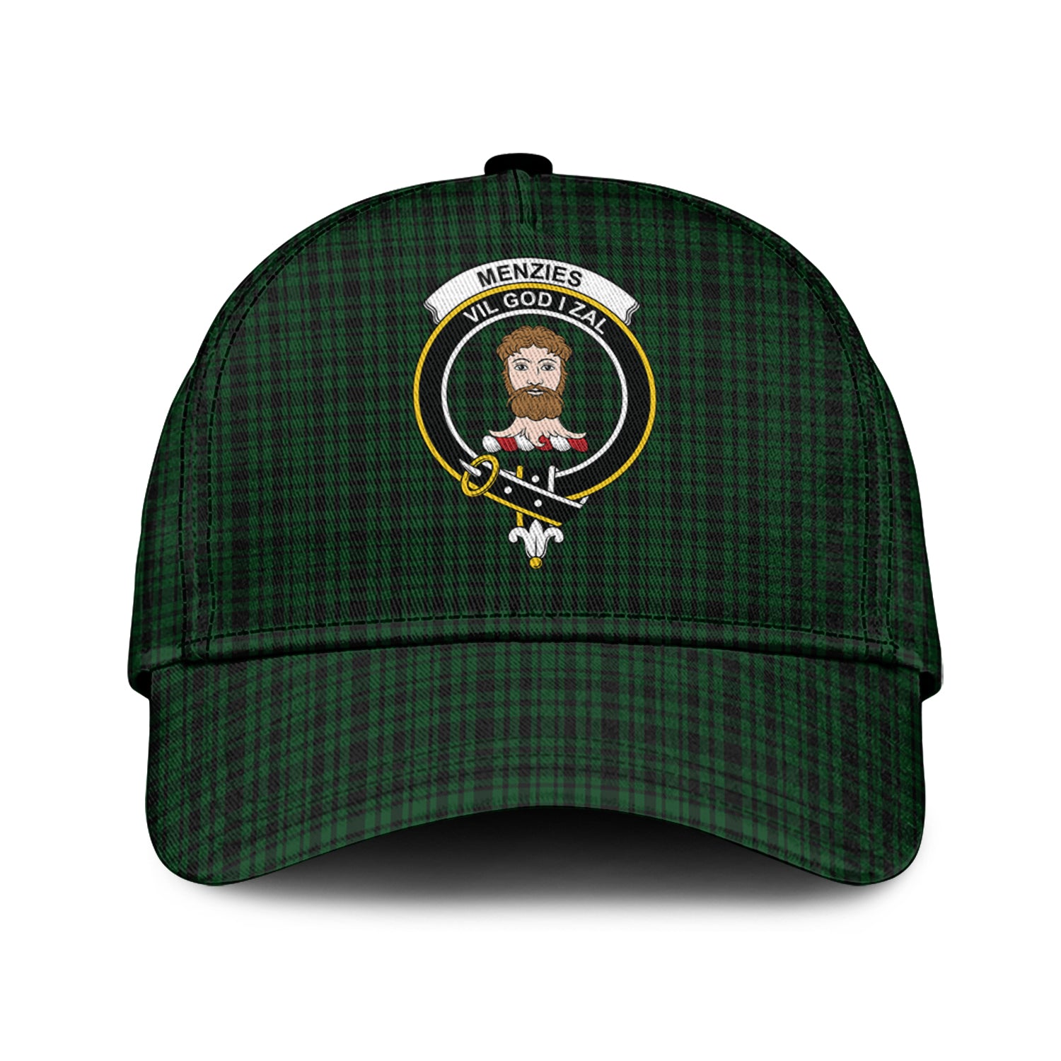 menzies-green-tartan-classic-cap-with-family-crest