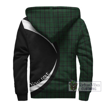 Menzies Green Tartan Sherpa Hoodie with Family Crest Circle Style