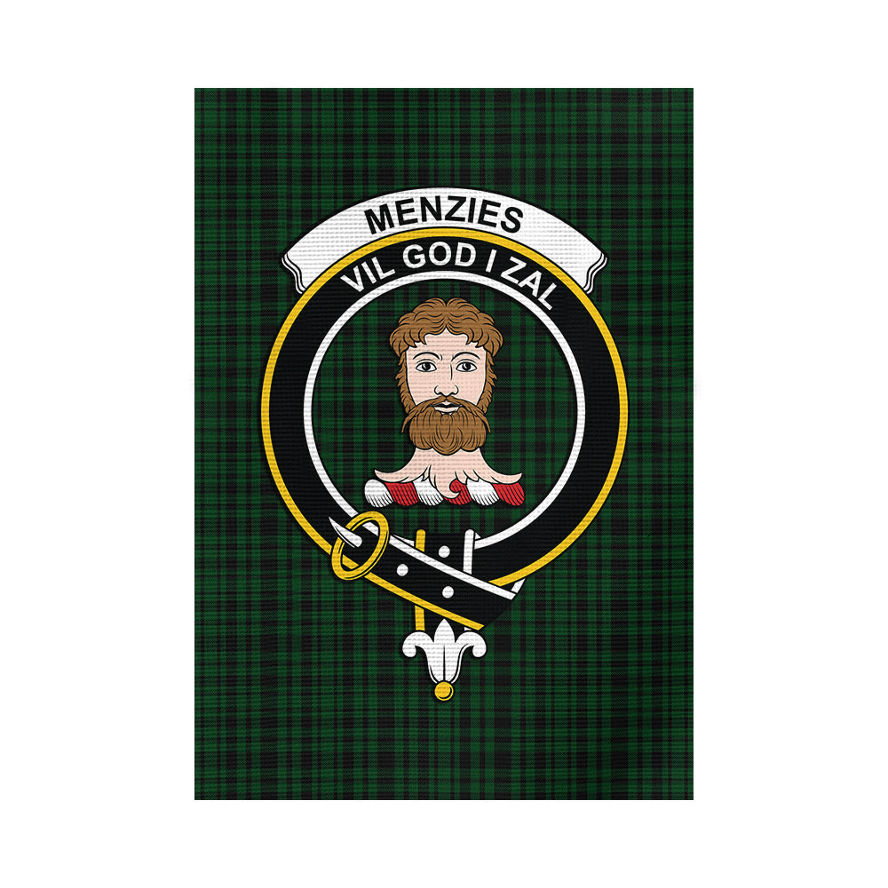 Menzies Green Tartan Flag with Family Crest - Tartan Vibes Clothing