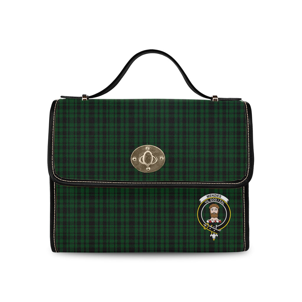 menzies-green-tartan-leather-strap-waterproof-canvas-bag-with-family-crest