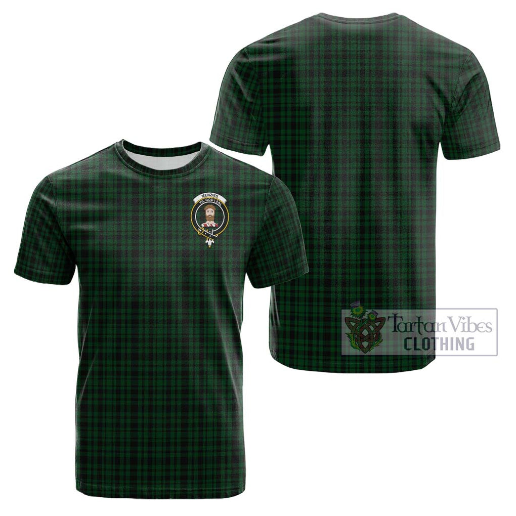 Menzies Green Tartan Cotton T-Shirt with Family Crest Kid's Shirt - Tartanvibesclothing Shop