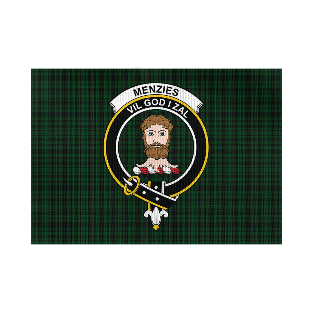 Menzies Green Tartan Flag with Family Crest - Tartan Vibes Clothing