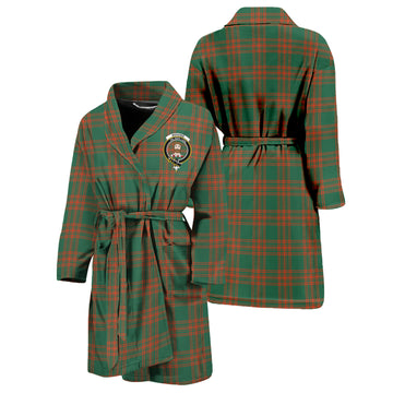 Menzies Green Ancient Tartan Bathrobe with Family Crest