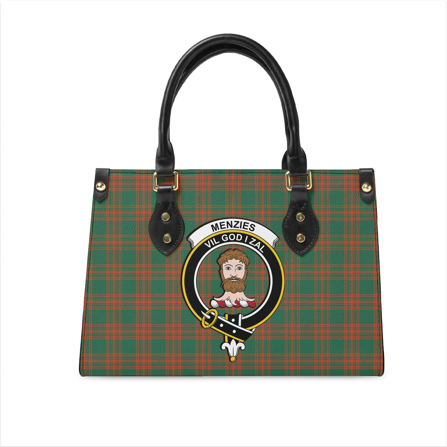 menzies-green-ancient-tartan-leather-bag-with-family-crest